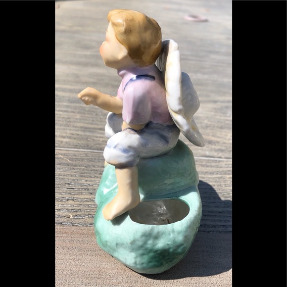 porcelain cactus planter young boy sitting on rock - Picture 8 of 14